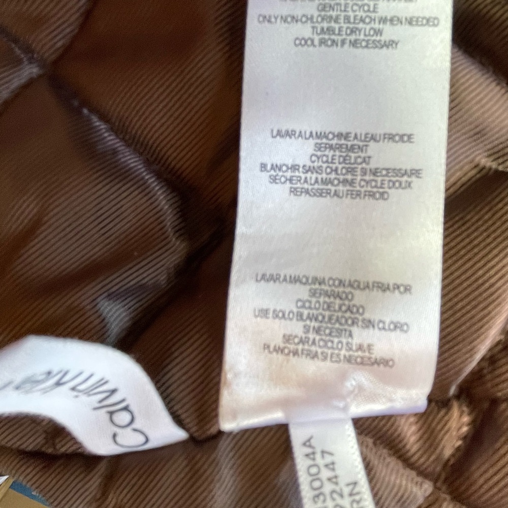 Calvin Klein Tan Shearling Bomber Jacket - Picture 5 of 8